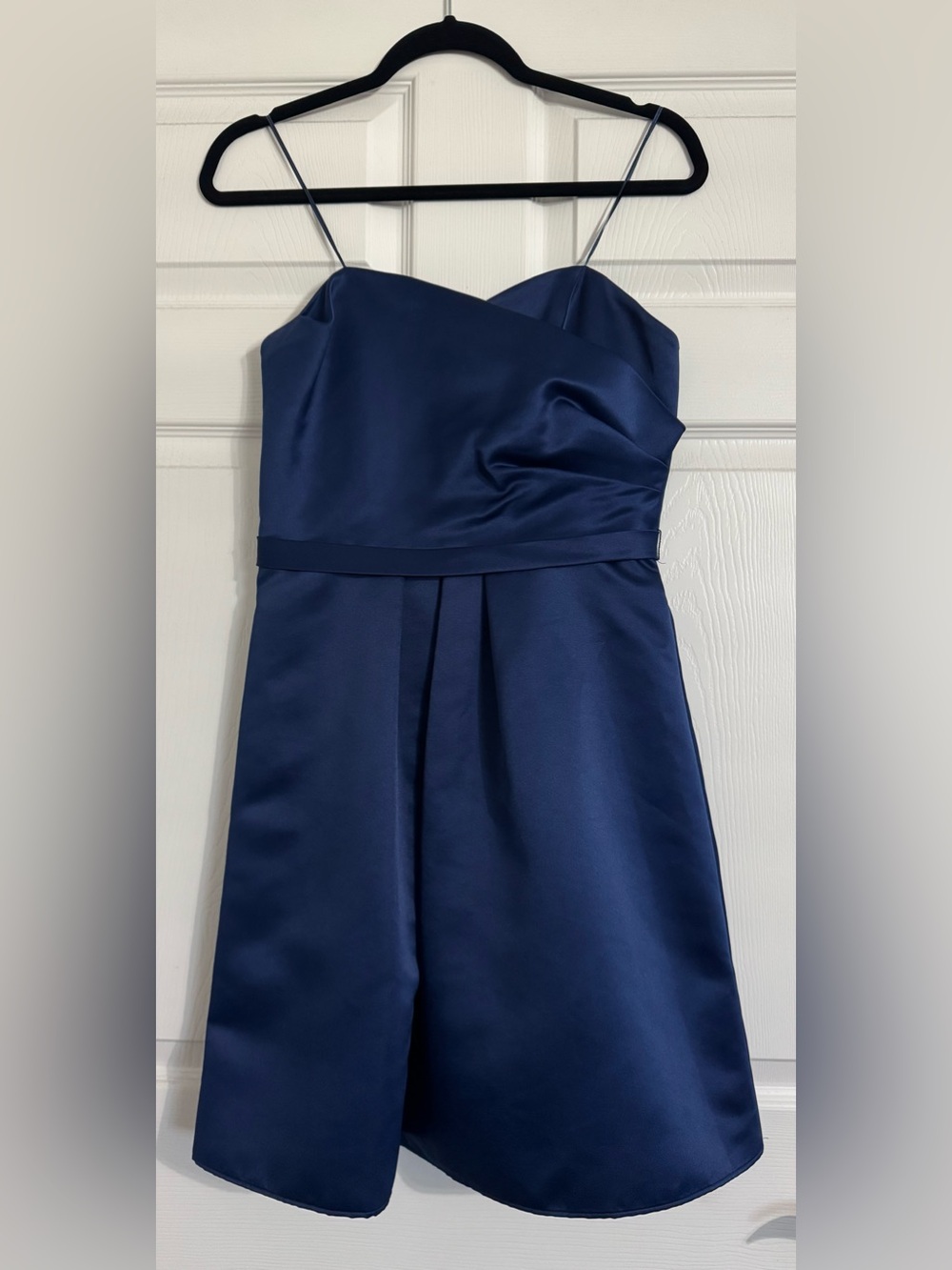 ABS By Allen Schwartz Navy Blue Strapless Satin Cocktail Dress
